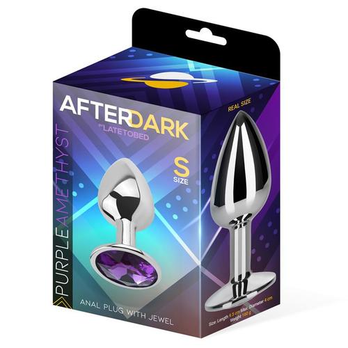 פלאג אנאלי ממתכת בגודל קטן Afterdark  - Purple Amethyst