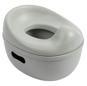 סיר גמילה 3 ב 1 הופך לישבנון ומדרגון בעל מגן מונע התזה - אפור