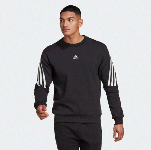 Adidas stripes crewneck Clearance