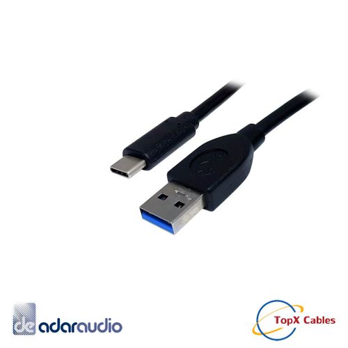 כבל USB 3.1 מהיר עם תקע C ל-A זכר 3 מטר