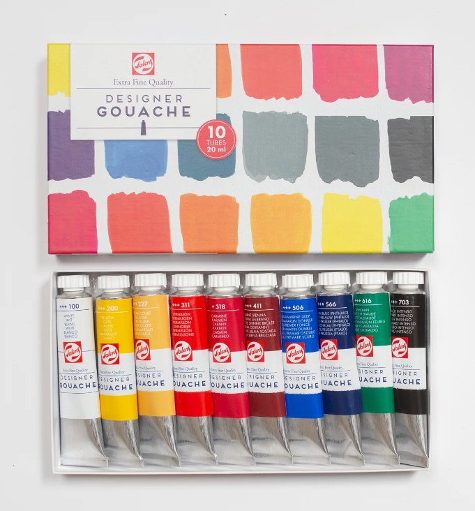 סט 10 צבעי גואש DESIGNER GOUACHE