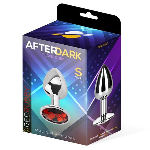 פלאג אנאלי ממתכת בגודל קטן Afterdark  - Red Rubby