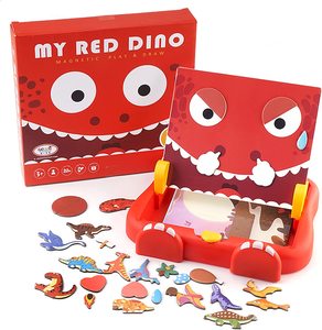 my red dinosaur magnetic play and draw חל35