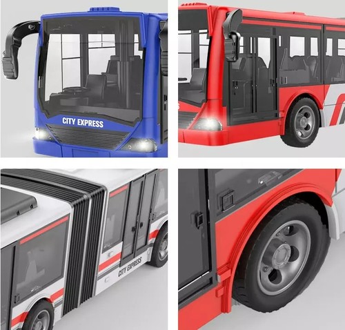 אוטובוס אקורדיון עירוני עם שלט רחוק, אורות קדמיים וטעינת USB - כתום כחול