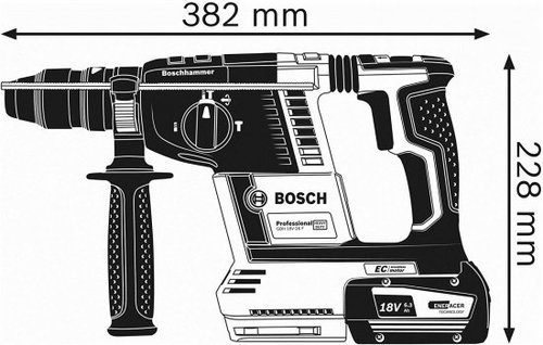 גוף פטישון נטען בראשלס Bosch GBH 18V-26F BL