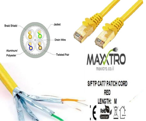 כבל רשת 0.3 CAT7 YELLOW