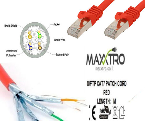  כבל רשת 0.5 מטר CAT6A RED