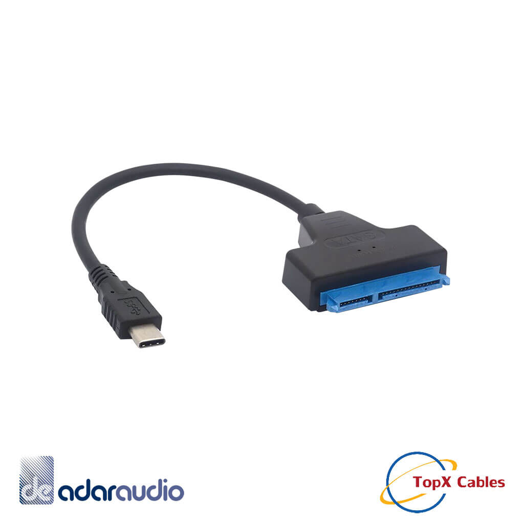 מתאם USB-C 3.1 זכר ל- SATA 22P מבית TopX