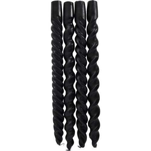 סט 4 נרות אווירה מסולסלים שחורים twisted Dinner Candles