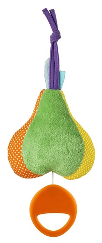 בובת פעילות רכה עם תיבת נגינה וחיבור לעגלה / סלקל / מיטה - אגס