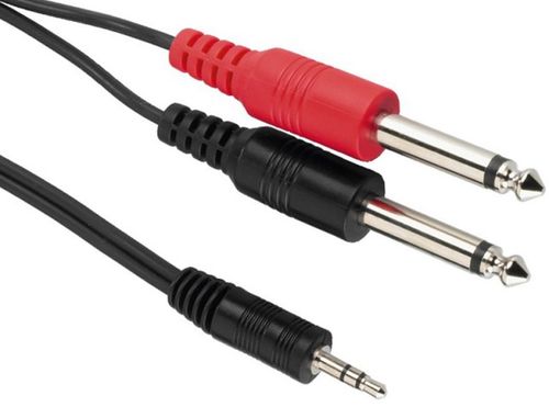 כבל אודיו 3 מטר  PL 3.5 Stereo-2XPL Mono