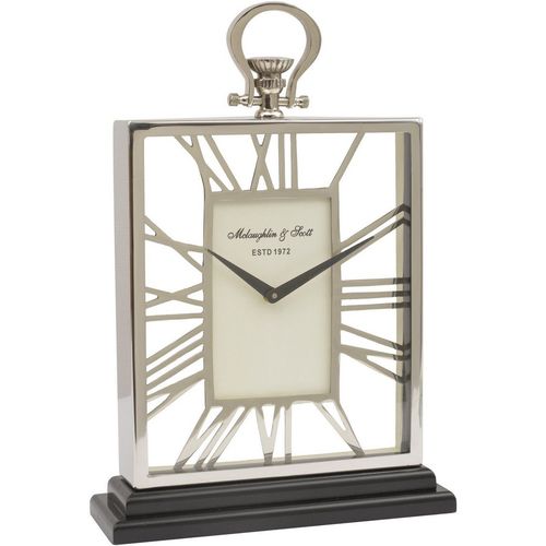  שעון שולחן מרובע כסוף Mantel Clock