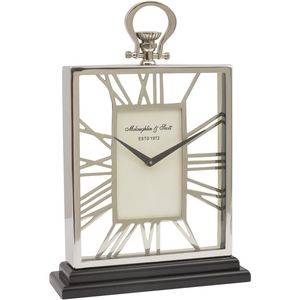  שעון שולחן מרובע כסוף Mantel Clock