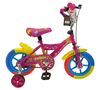 אופניים לילדים עם גלגלי גומי 12 אינץ' וגלגלי עזר לילדים מגילאי שנתיים וחצי - ורוד