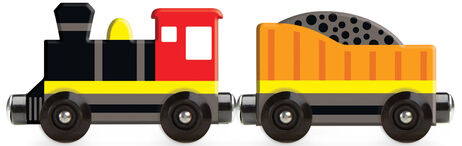 סט רכבת וקרונות מעץ 8 חלקים עם גלגלים בארגז אכסון רב פעמי