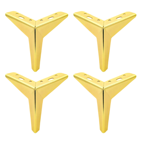 סט 4 רגלי מתכת זהב - גובה 13.5 ס