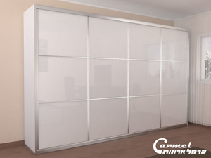 ארון הזזה 4 דלתות דגם GE 400/4 דלתות זכוכית - גובה 241 ס"מ