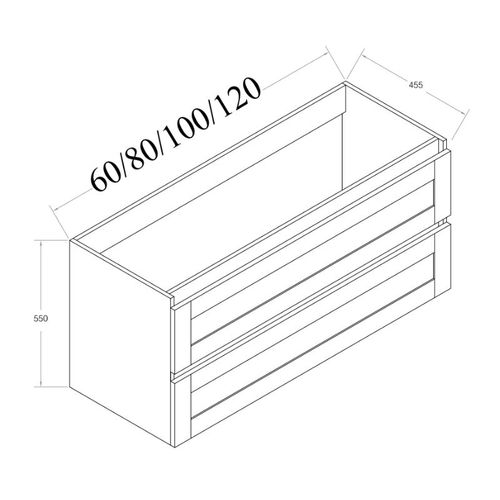 ארון אמבטיה תלוי עץ דגם WOODEN מידה 100 סמ