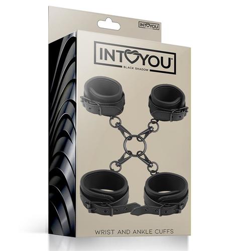 אזיקים ידים ורגליים דמוי עור טבעוני Intoyou - Wrist and Ankle Cuffs Set Vegan Leather