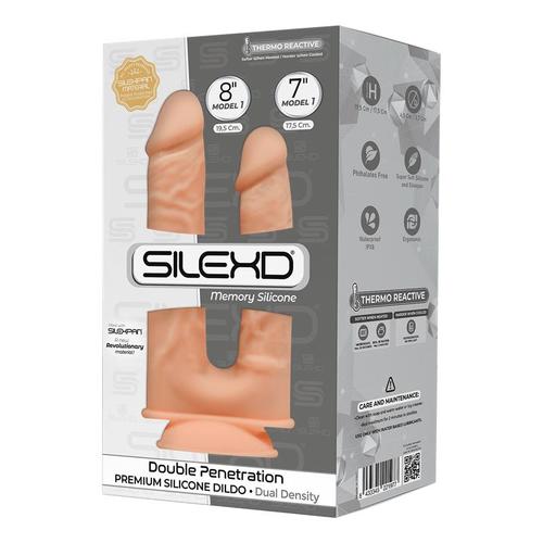 דילדו איכותי מסיליקון לחדירה כפולה Silexd Premium Silicone 