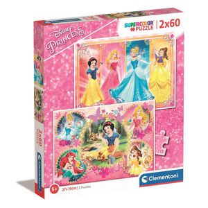קלמנטוני - זוג פאזלים 2X60 חלקים נסיכות דיסני - Clementoni  Puzzle  Princess