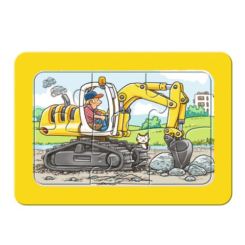 רבנסבורגר הפאזל הראשון שלי פאזל פעוטות 3 ב1 כלי תחבורה  מכונות עבודה  Ravensburger