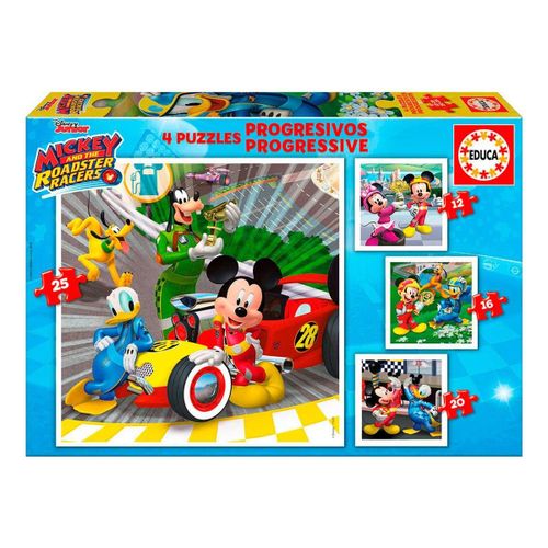 אדוקה - מיקי מאוס 4 פאזלים בקופסה 17629 EDUCA Mickey