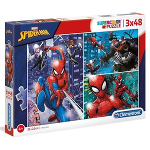קלמנטוני - פאזל ספיידרמן 3X48 חלקים - Clementoni Puzzle Marvel Spiderman