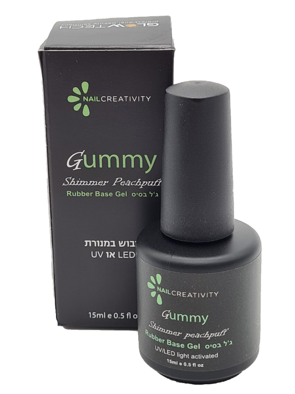 Nail Creativity GUMMY BASE- ראבר בייס Shimmer Peachpuff