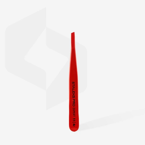 פינצטה לגבות Staleks Pro Expert 11 Type 4r (קצוות משופעים צרים), אדום