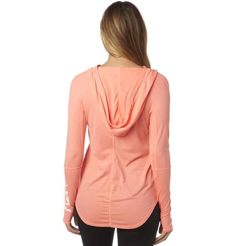 חולצת אופניים נשים ארוכה אפרסק - CONTOURED LS HOODY