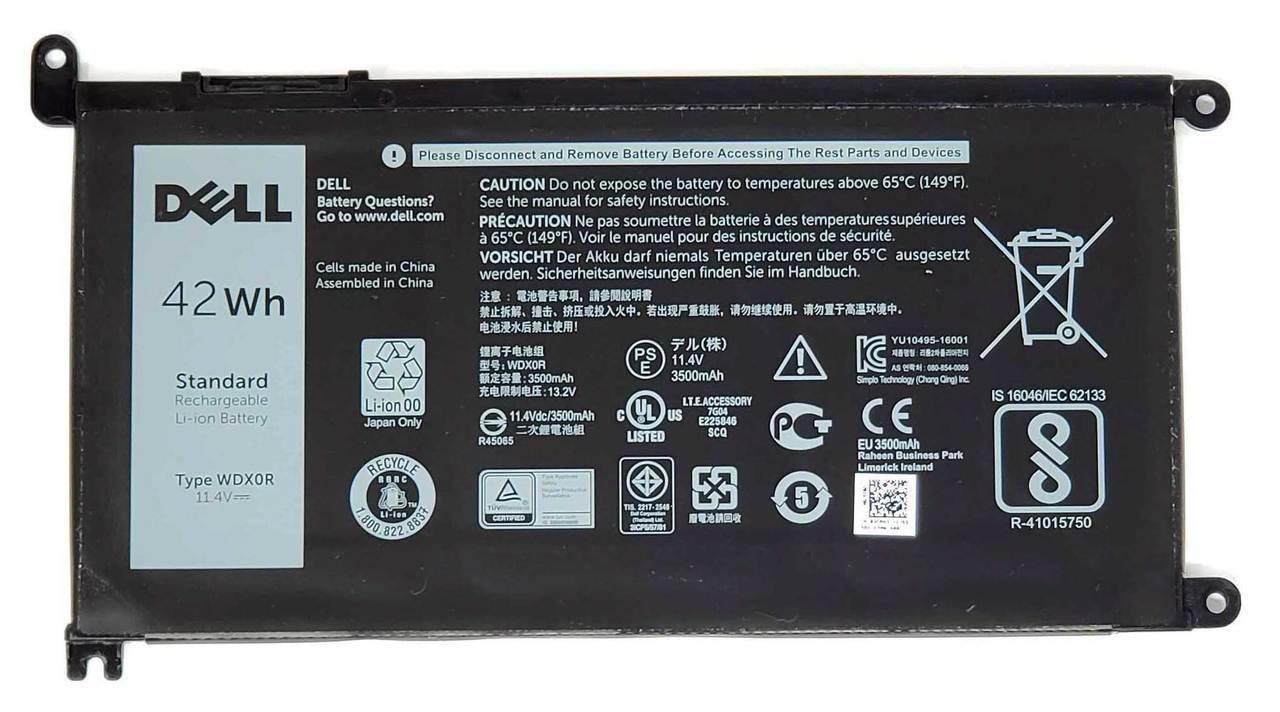 סוללה למחשב נייד WDXOR WDX0R DELL  Battery for Dell Latitude 3480 3580 3189 3379 for Inspiron15 5565 5567 5568 5578 5579 7560 7570 7573 7579 Vostro 5468 5568 3CRH3 T2JX4 FC92N