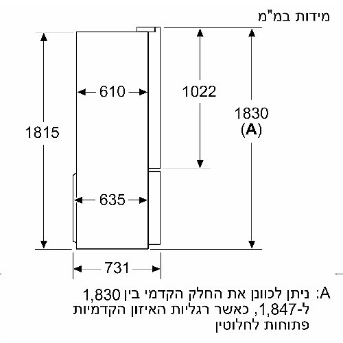 מקרר ‏מקפיא תחתון Bosch KFN96VPEA ‏541 ‏ליטר בוש