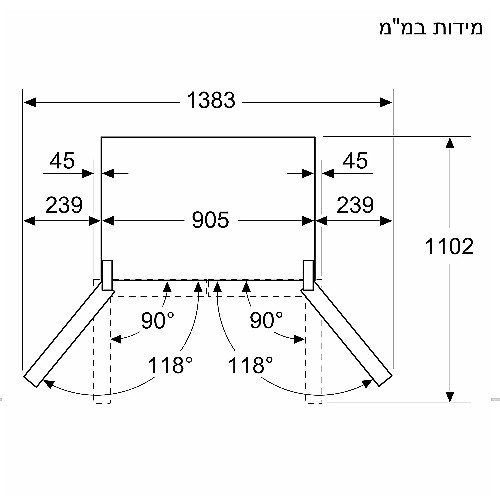 מקרר ‏מקפיא תחתון Bosch KFN96VPEA ‏541 ‏ליטר בוש