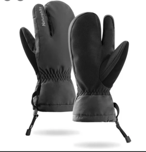 כפפות סקי אטומות למים לשלג ולקור 3 אצבעות  NATUREHIKE 3M SKI WATERPROOF