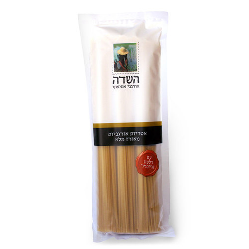 אטריות אורגניות מאורז מלא עם דלעת וג'ינג'ר, 250 גרם, השדה
