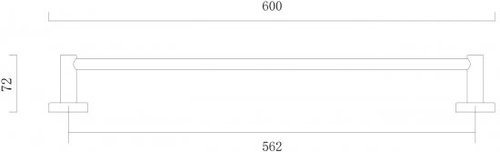 מוט מתלה למגבת גוף אורך 60 ס''מ ZM שחור מט 65001-1