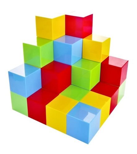 קוביות מגנט 64 חלקים צבעוני (כל קוביה צבע אחיד)