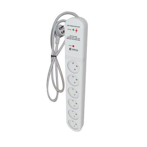 מגן נחשולי מתח רב שקע 6 + השהייה 3.5 כוח OM-QDELAY-6 OMEGA