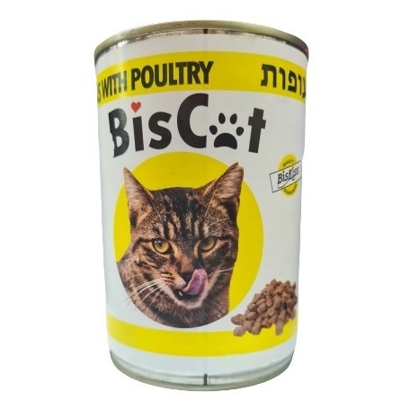 ביסקט Biscat שימור נתחים בטעם עוף 415 גרם