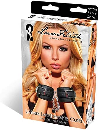 אזיק דמוי עור Lux Fetish -  Unisex Leatherette Cuffs 