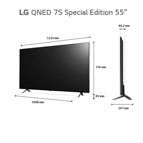 טלוויזיה חכמה QNED LG בגודל 55 אינץ’ דגם 55QNED7S6QA