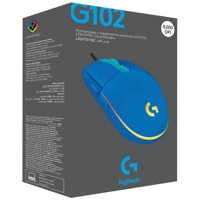עכבר גיימינג חוטי LOGITECH G102 LIGHTSYNC - כחול