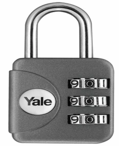 מנעול תלי 23 מ"מ קומבינציה - אפור yale