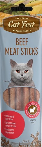קט פיסט חטיף מקלות לחתול טעם בקר 45 גרם – Cat Fest