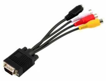 כבל VGA ל-S-Video ו-3RCA בשקית תלייה