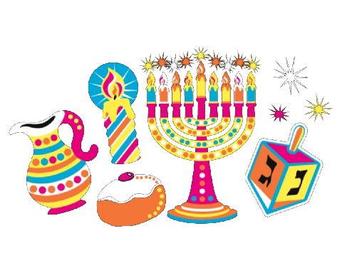 ערכת המחשה - סמלי חנוכה זוהרים
