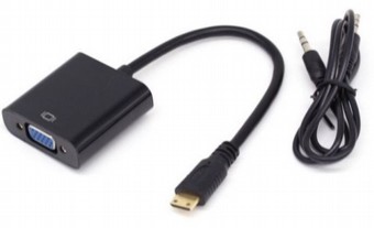 מתאם HDMI מיני ל-VGA + כבל Audio