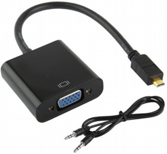 מתאם HDMI מיקרו ל-VGA + כבל Aux