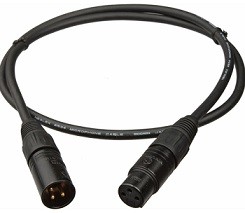 כבל מאריך למיקרופון - XLR זכר ל-XLR נקבה - באורך 1.8 מטר